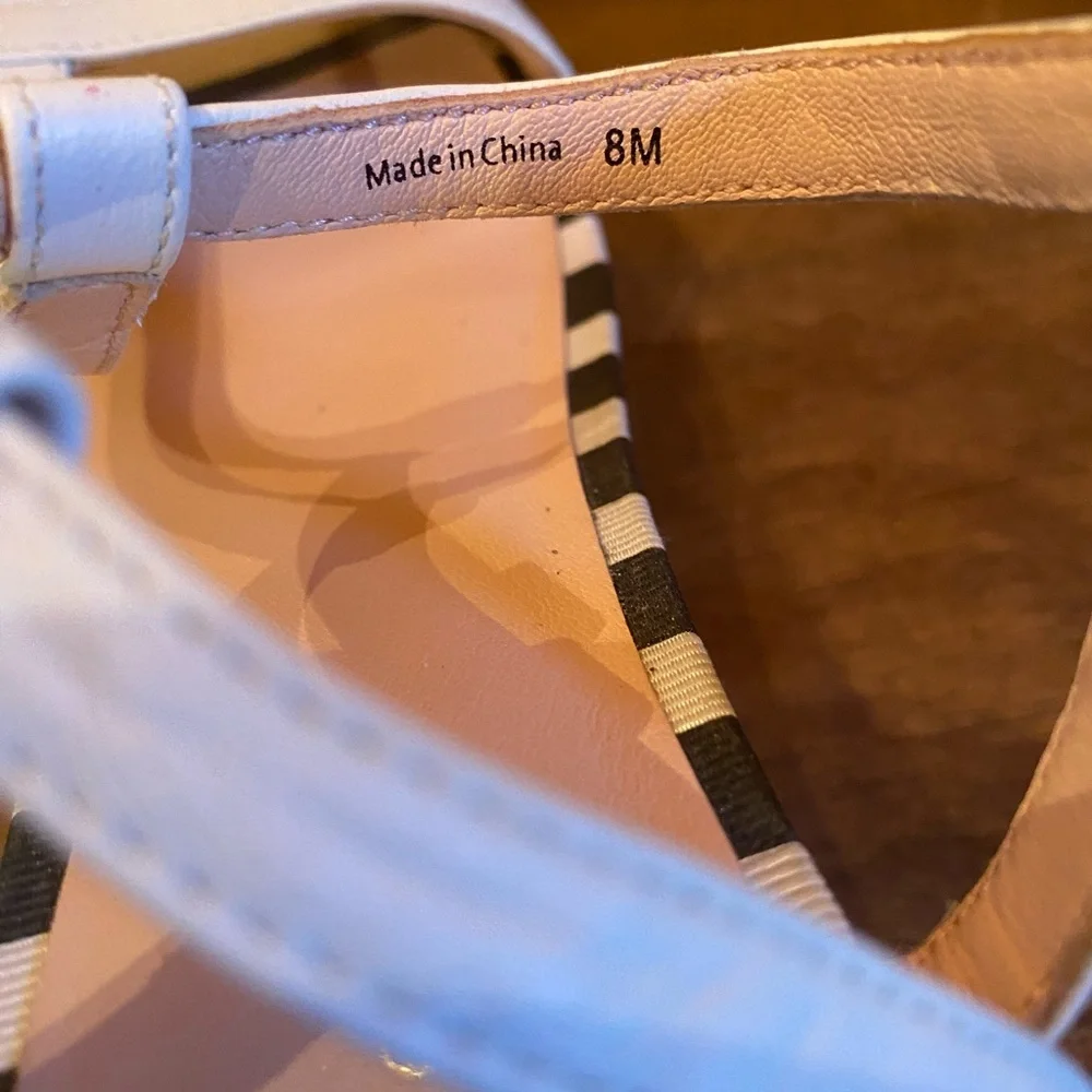 kate spade White and Black T-Strap Platform Wedge Sandals - Picture 8 of 11